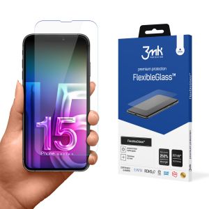 Nerozbitné hybridné sklo na Apple iPhone 15 - 3mk FlexibleGlass