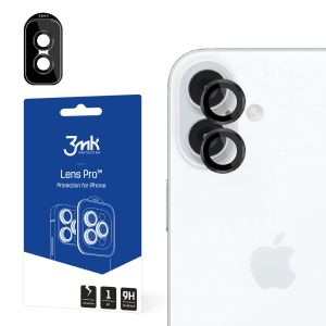 Tvrdené sklo na objektív fotoaparátu pre Apple iPhone 16 3mk Lens Protection Pro Black
