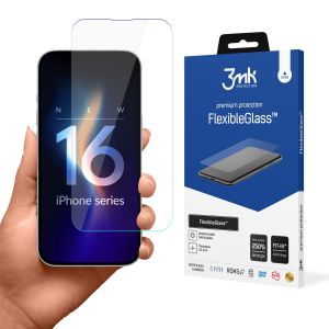 Nerozbitné hybridné sklo na Apple iPhone 16 - 3mk FlexibleGlass™