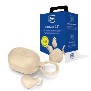 Bezdrôtové slúchadlá TWS 3mk FlowBuds 6.0™ Sand