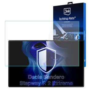 Matná ochranná fólia na displej navigácie pre Dacia Sandero Stepway F. 2 Extreme – 3mk TechWrap Matte™ Center Display