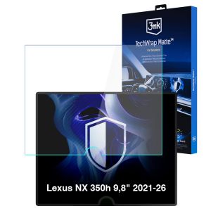 Matná ochranná fólia na displej navigácie pre Lexus NX 350h 9,8" 2021-26 – 3mk TechWrap Matte™ Center Display