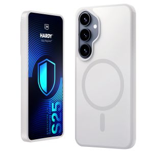 Dymové puzdro s MagSafe pre Samsung Galaxy S25 – 3mk HARDY® Hazy MagCase™ White