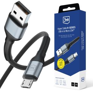 Kabel 1m 12W 5V/2.4A 3mk Hyper Cable N-SERIES USB-A to Micro 12W™ Black