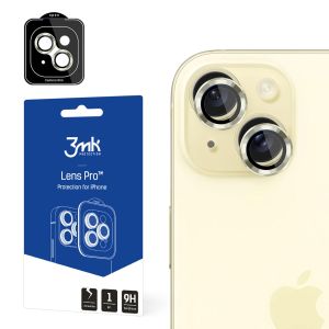 Tvrdené sklo na objektív fotoaparátu pre Apple iPhone 15 3mk Lens Protection Pro Yellow