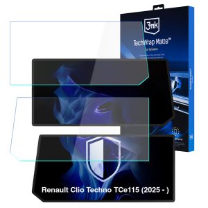 Matná ochranná fólia na displej navigácie pre Renault Clio Techno TCe115 2025- – 3mk TechWrap Matte™ Center Display