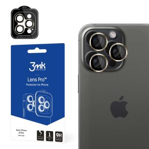 Tvrdené sklo na objektív fotoaparátu pre Apple iPhone 15 Pro 3mk Lens Protection Pro Dark Gold