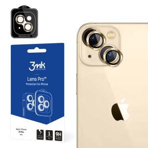 Tvrdené sklo na objektív fotoaparátu pre Apple iPhone 14 Plus 3mk Lens Protection Pro Gold