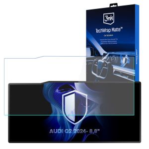 Matná ochranná fólia na displej navigácie pre AUDI Q2 2024- 8,8" – 3mk TechWrap Matte™ Center Display