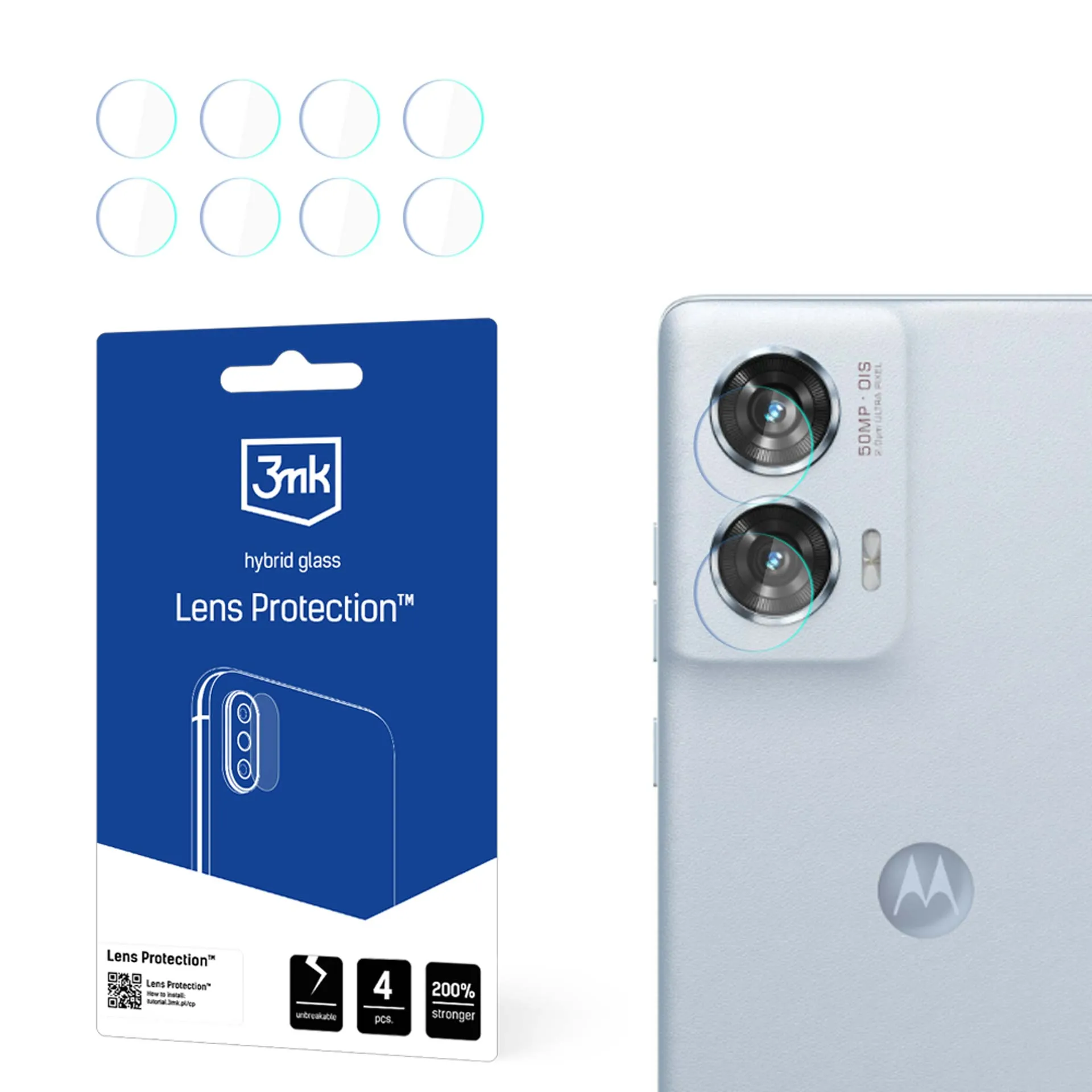 Sklo na objektív fotoaparátu pre Motorola Edge 50 Fusion - 3mk Lens Protection