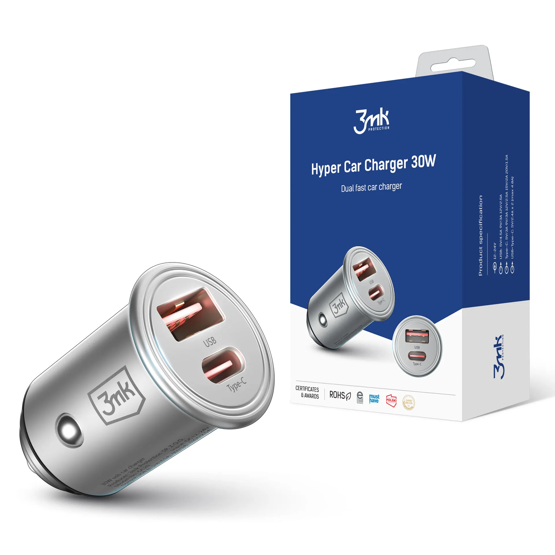 Autonabíjačka 30W - 3mk Hyper Car Charger