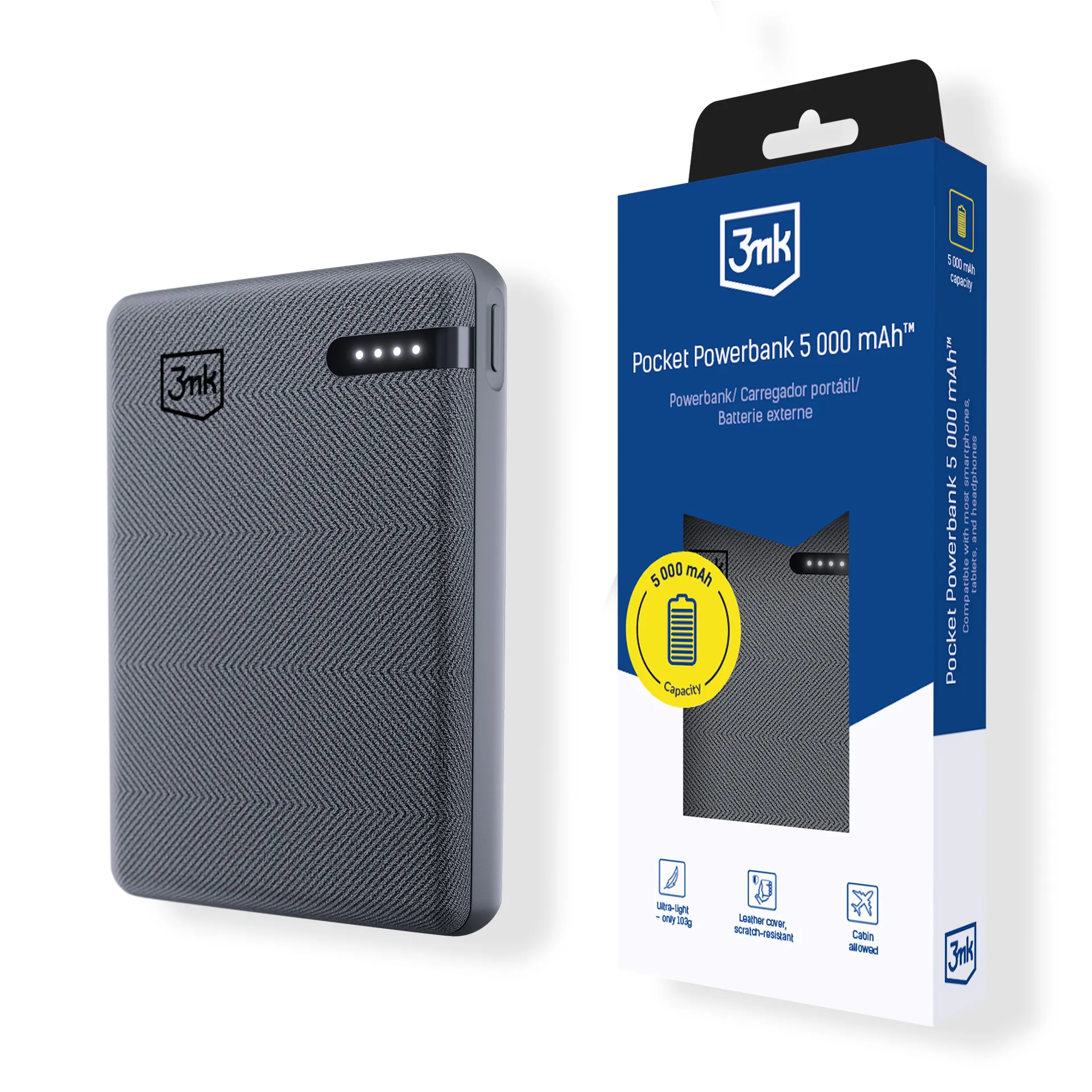 Vrecková powerbanka 3mk Pocket Powerbank™ 5000mAh 12W USB-C
