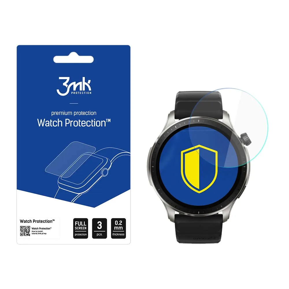 Ochranné sklo na displej smart hodinek Amazfit GTR 4 46mm - 3mk Watch Protection