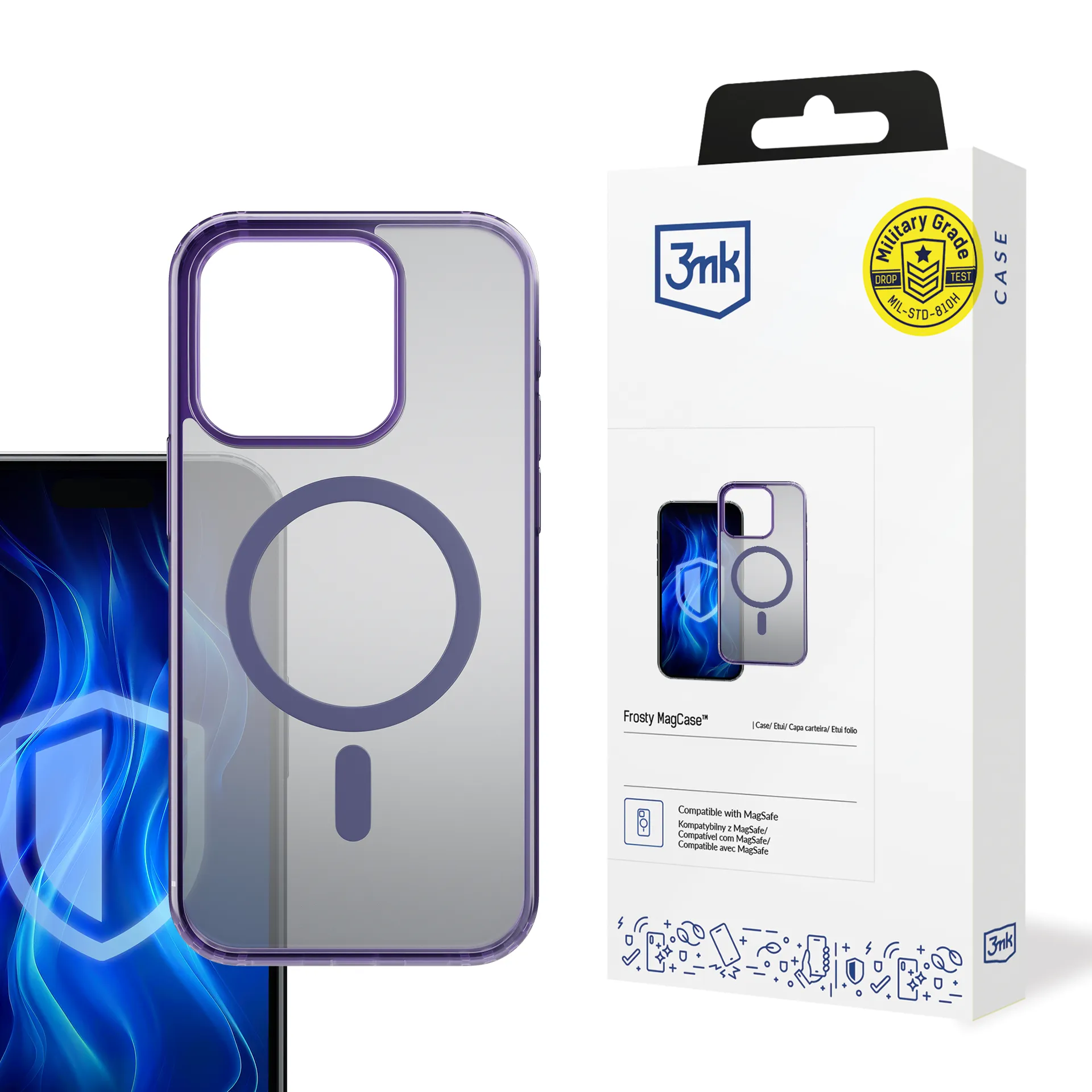 Puzdro na Apple iPhone 13 Pro Max - 3mk Frosty MagCase Purple