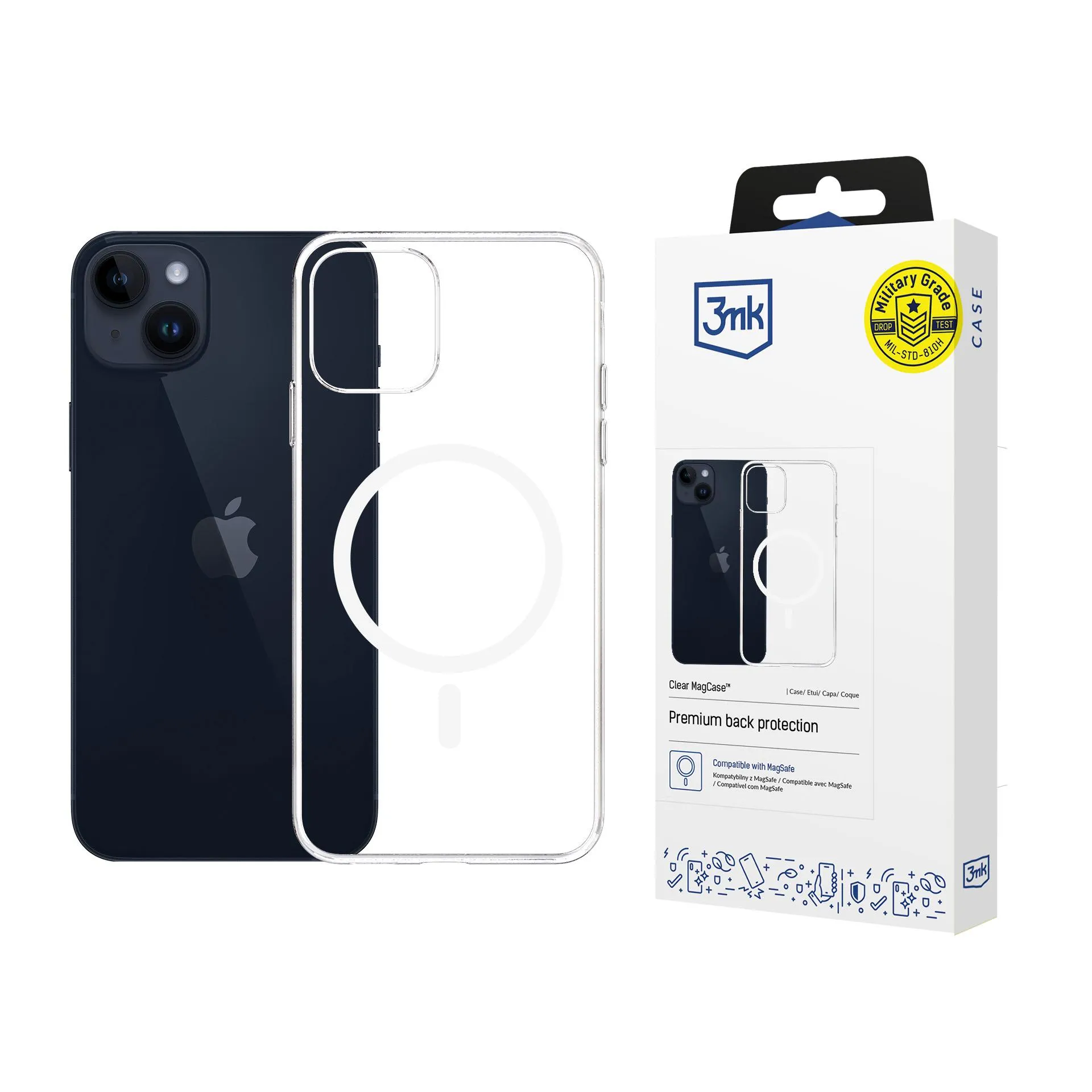Puzdro na Apple iPhone 14 Plus - 3mk Clear MagCase