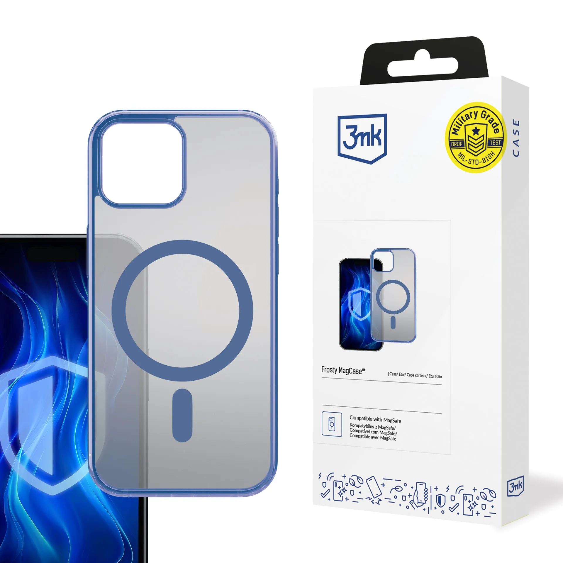 Puzdro na Apple iPhone 14 Plus - 3mk Frosty MagCase Modré