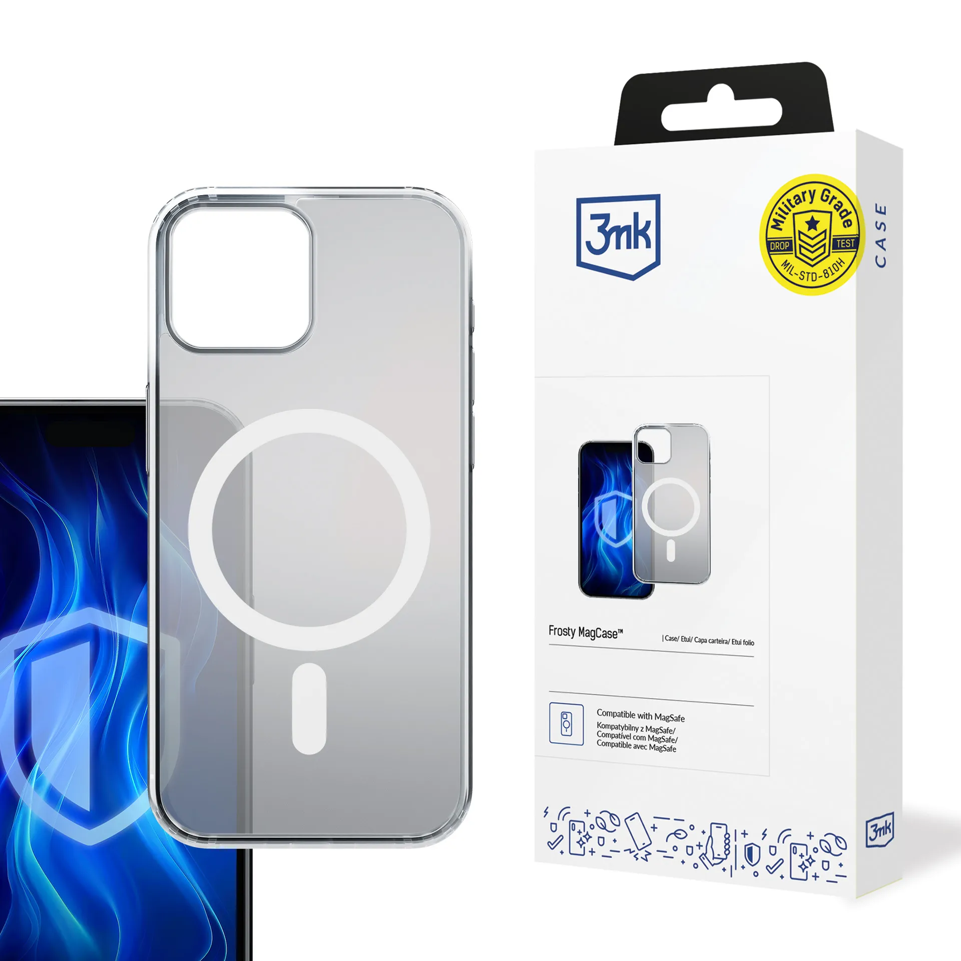 Puzdro na Apple iPhone 14 Plus - 3mk Frosty MagCase White
