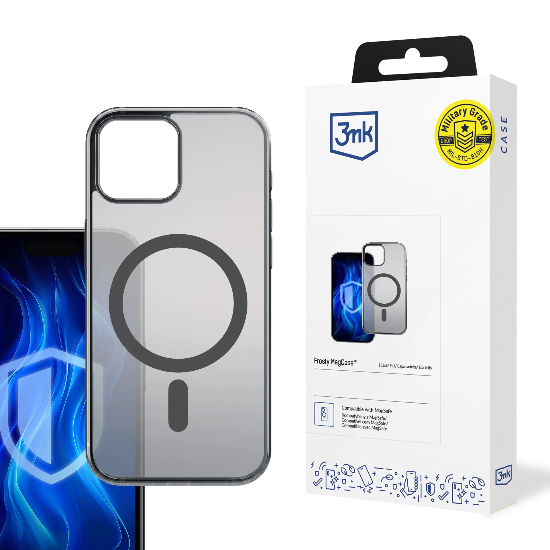 Puzdro na Apple iPhone 15 - 3mk Frosty MagCase Black