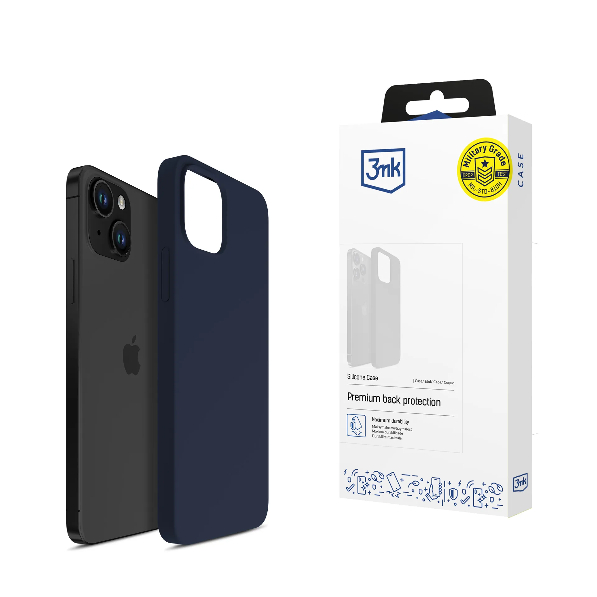 Puzdro na Apple iPhone 15 - 3mk Silicone Case Dark Navy