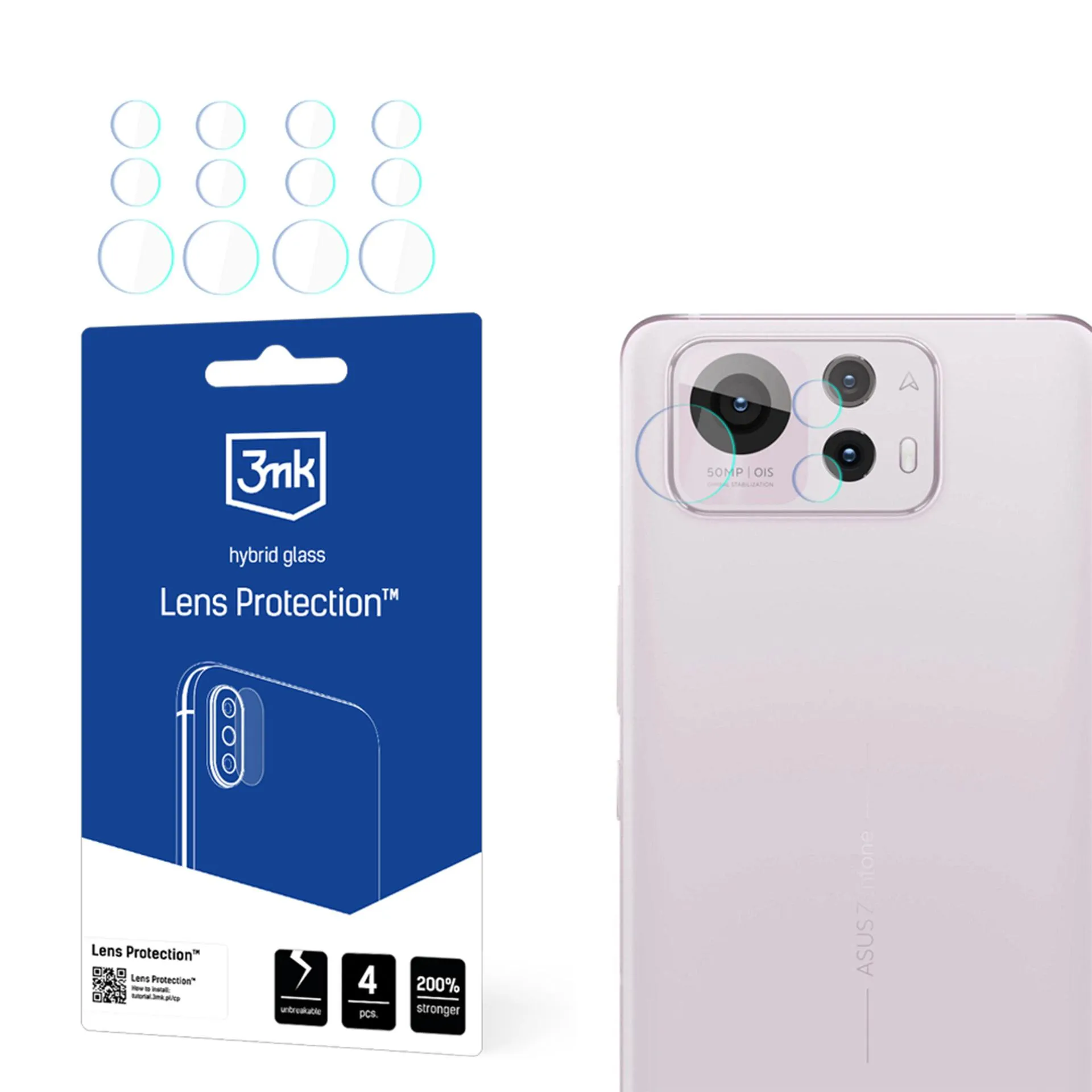 Sklo na objektív fotoaparátu pre Asus Zenfone 12 Ultra - 3mk Lens Protection