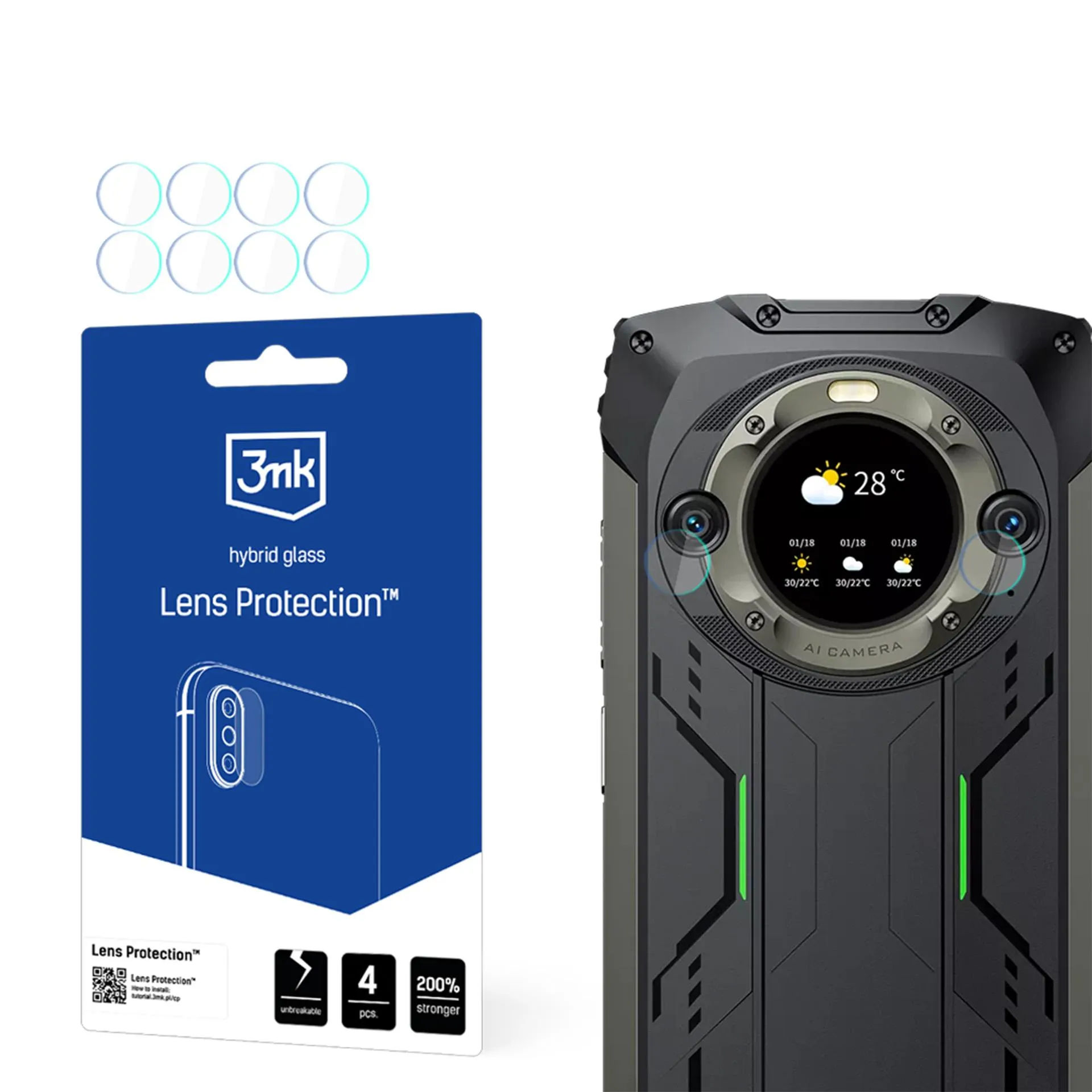 Sklo na objektív fotoaparátu pre Blackview BV9300 Pro - 3mk Lens Protection