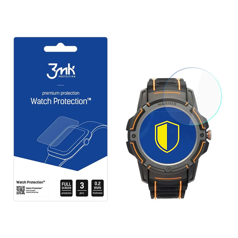 Ochranné sklo na displej smart hodinek Hammer Watch Plus - 3mk Watch Protection