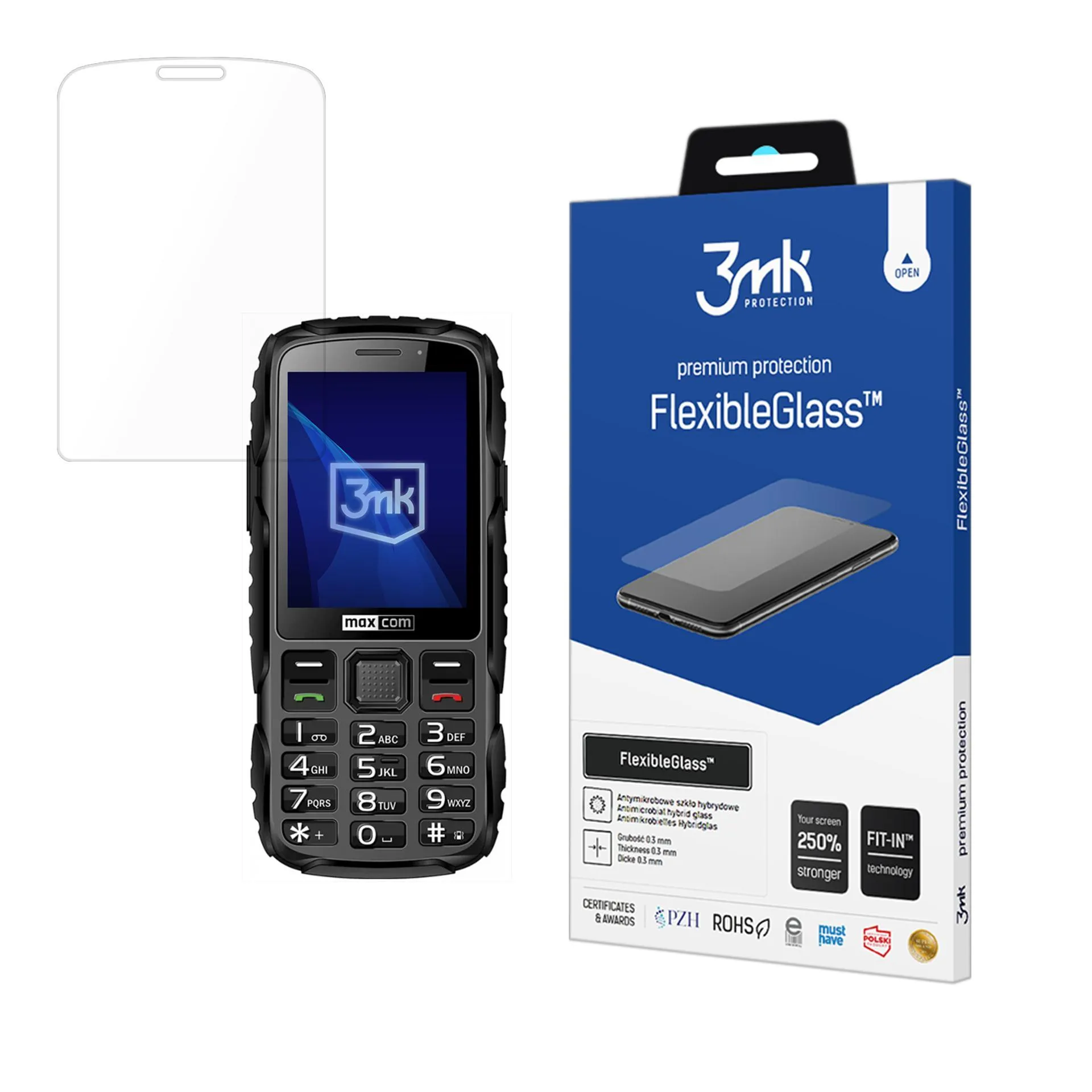 Nerozbitné hybridné sklo na Maxcom Strong MM920 - 3mk FlexibleGlass™