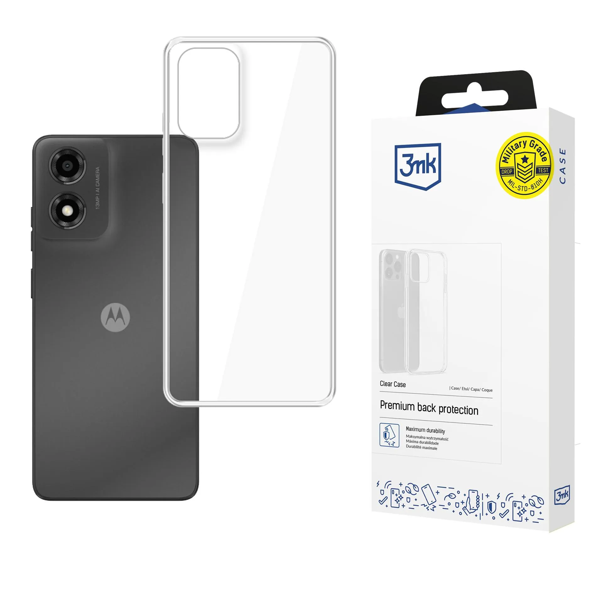 Puzdro na Motorola Moto E14/G04/G04S - 3mk Clear Case