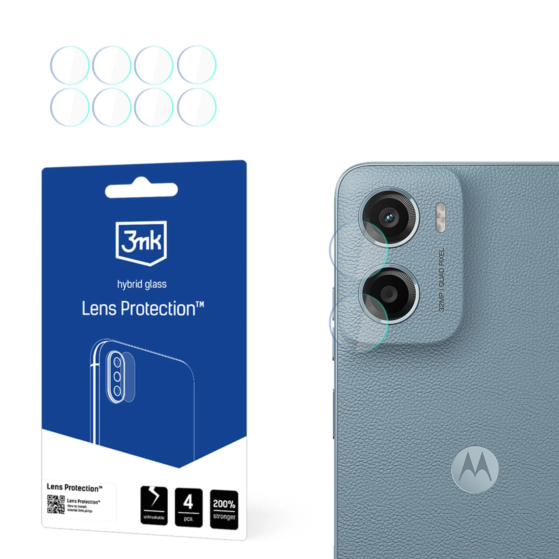 Sklo na objektív fotoaparátu pre Motorola Moto E15 - 3mk Lens Protection