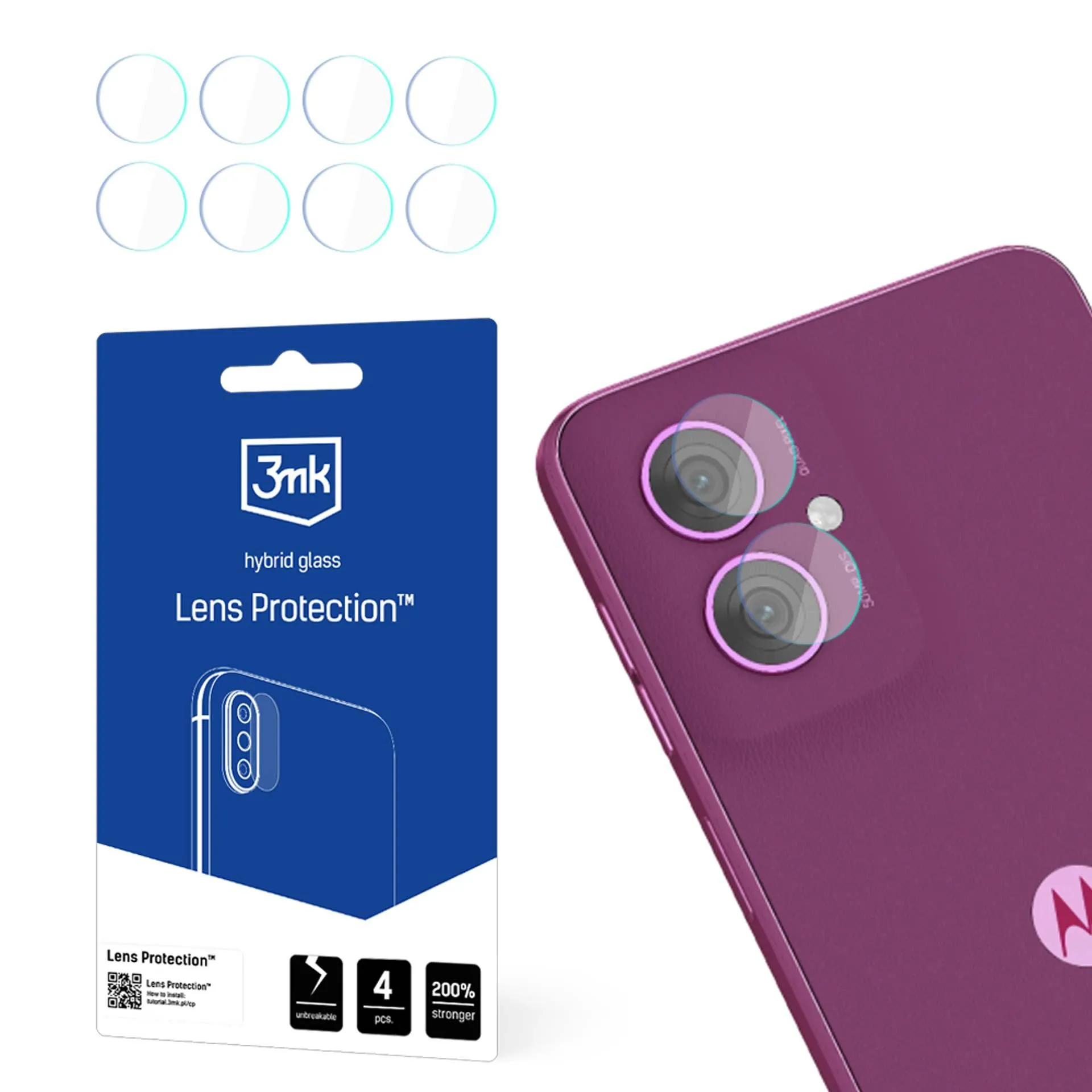 Sklo na objektív fotoaparátu pre Motorola Moto G55 5G - 3mk Lens Protection
