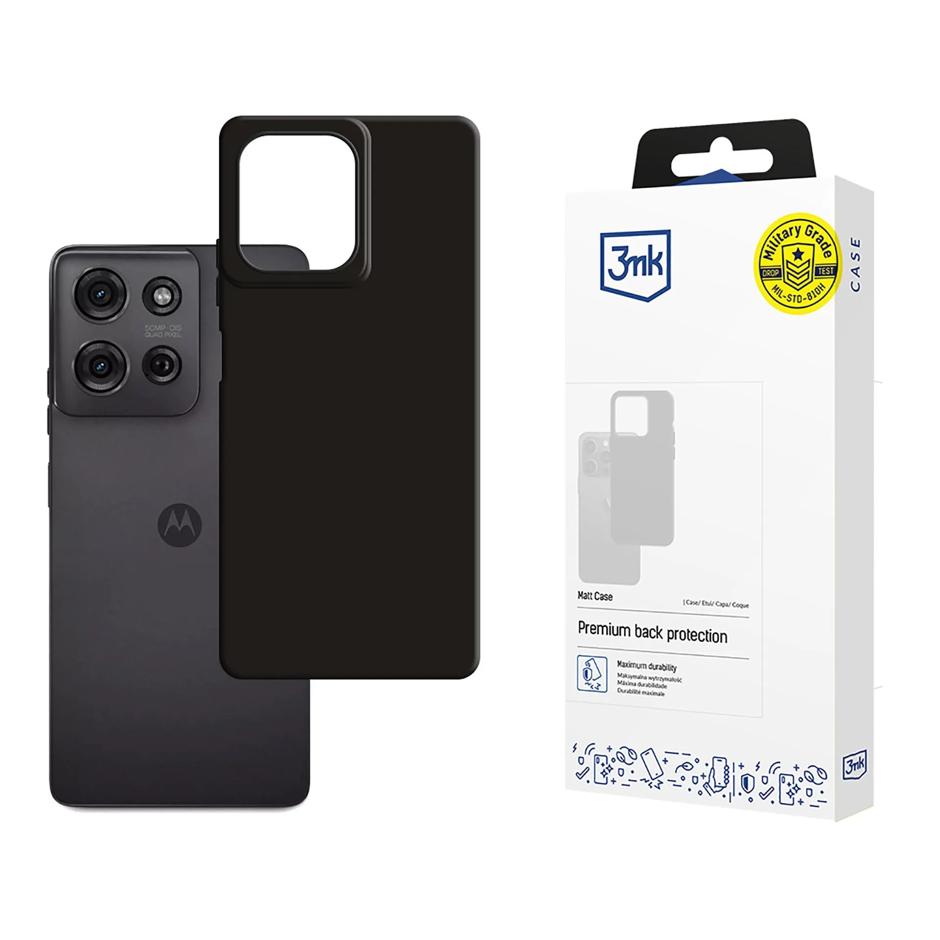 Puzdro na Motorola Moto G75 - 3mk Matt Case Black