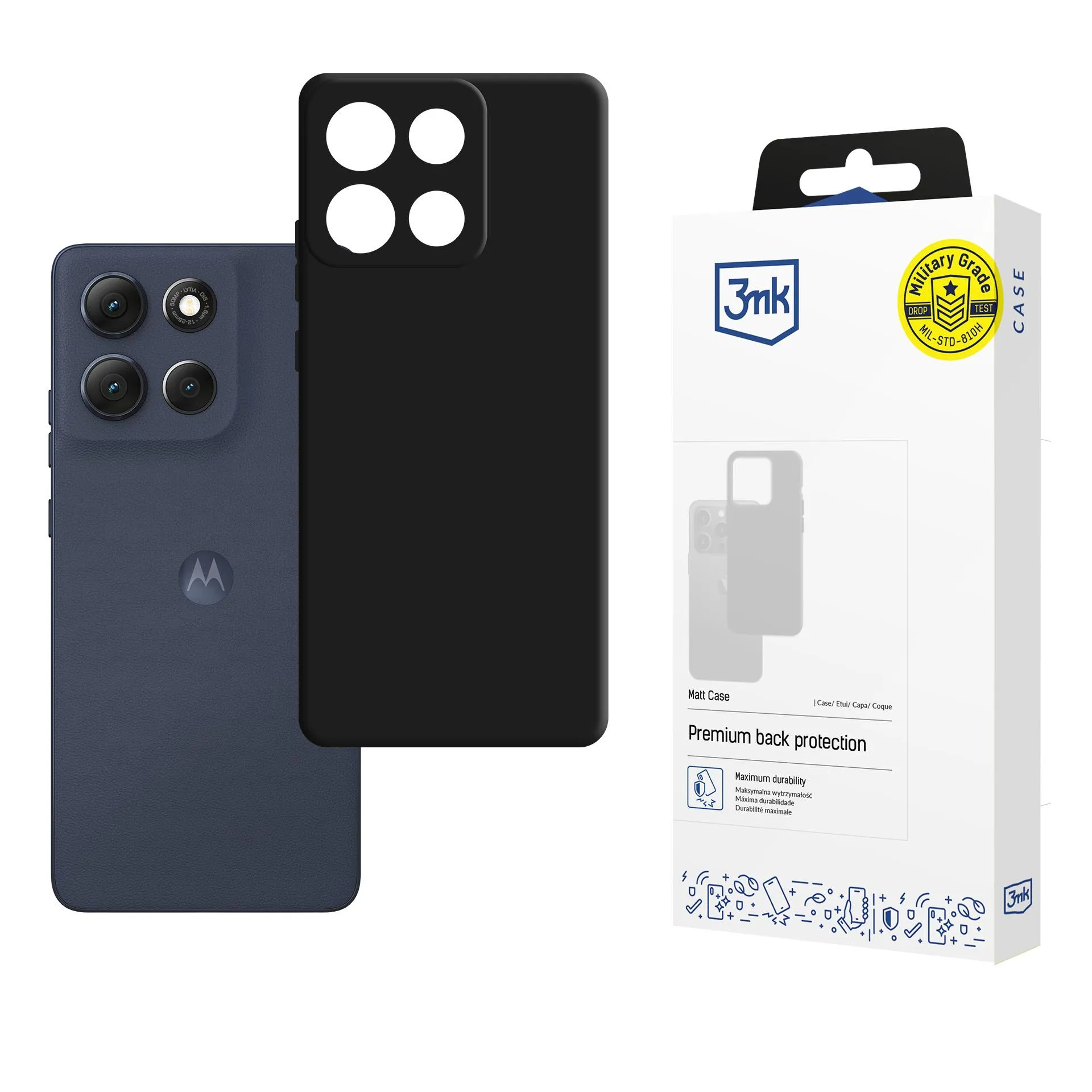 Puzdro na Motorola Moto G86 - 3mk Matt Case Black