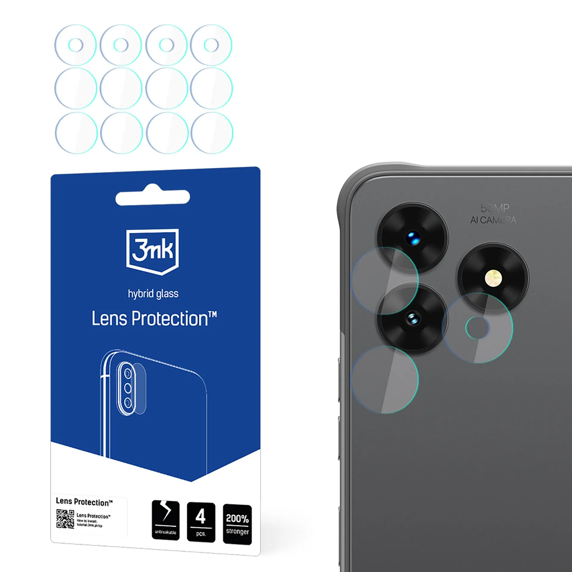 Sklo na objektív fotoaparátu pre MyPhone Hammer Blade Va 5G - 3mk Lens Protection