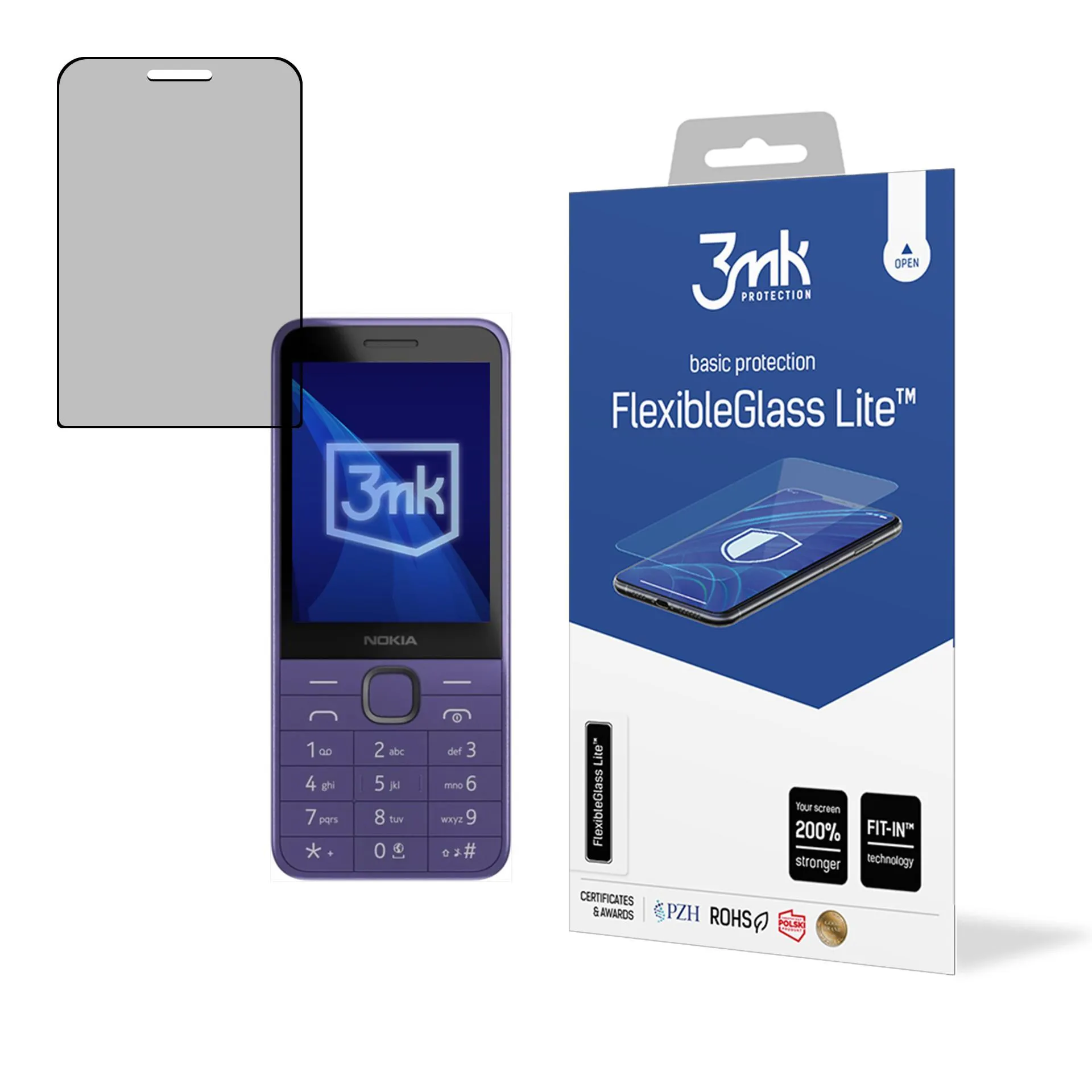 Niepękające szkło hybrydowe na Nokia 235 4G / 215 4G (2024) - 3mk FlexibleGlass Lite