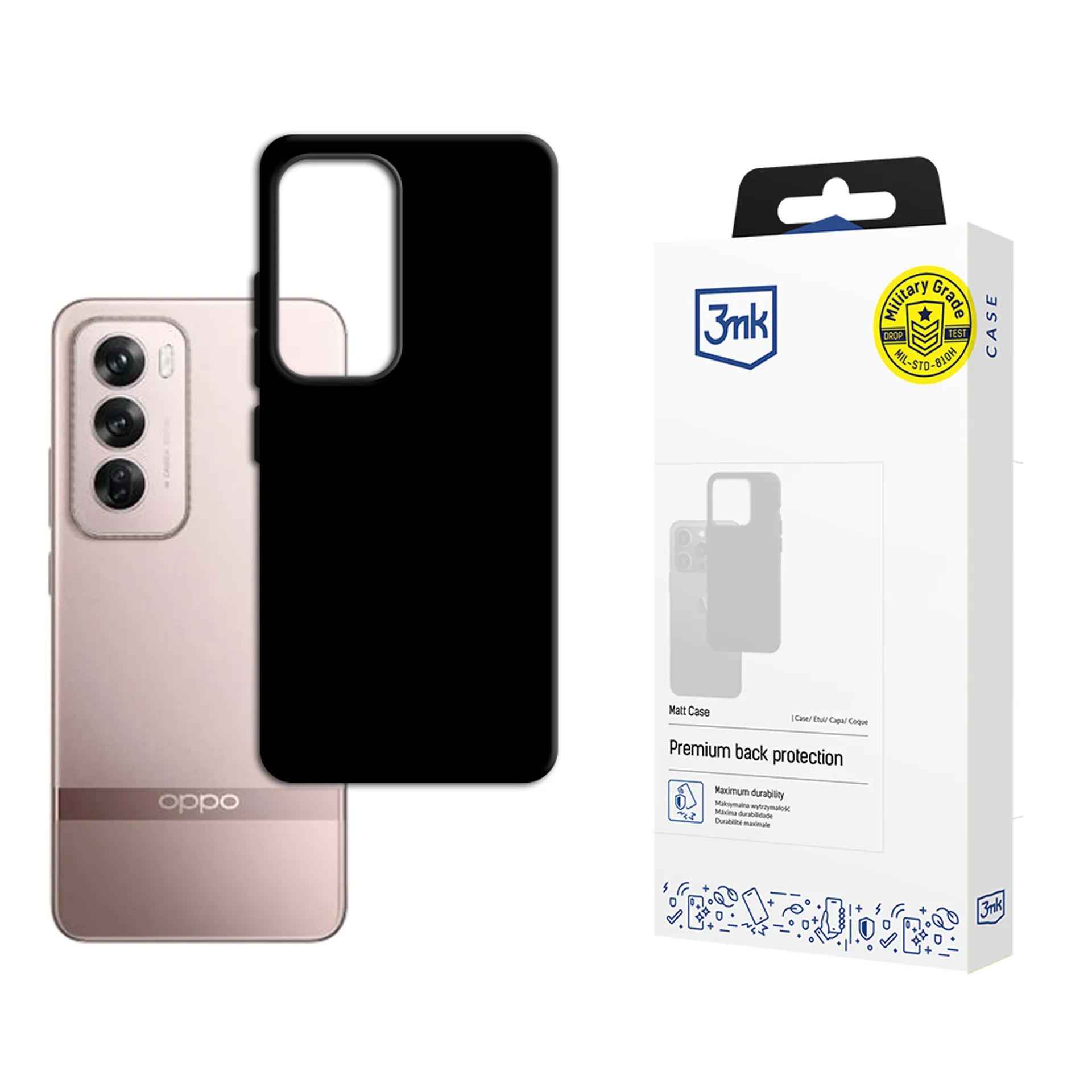 Puzdro na Oppo Reno 12 Pro - 3mk Matt Case Black