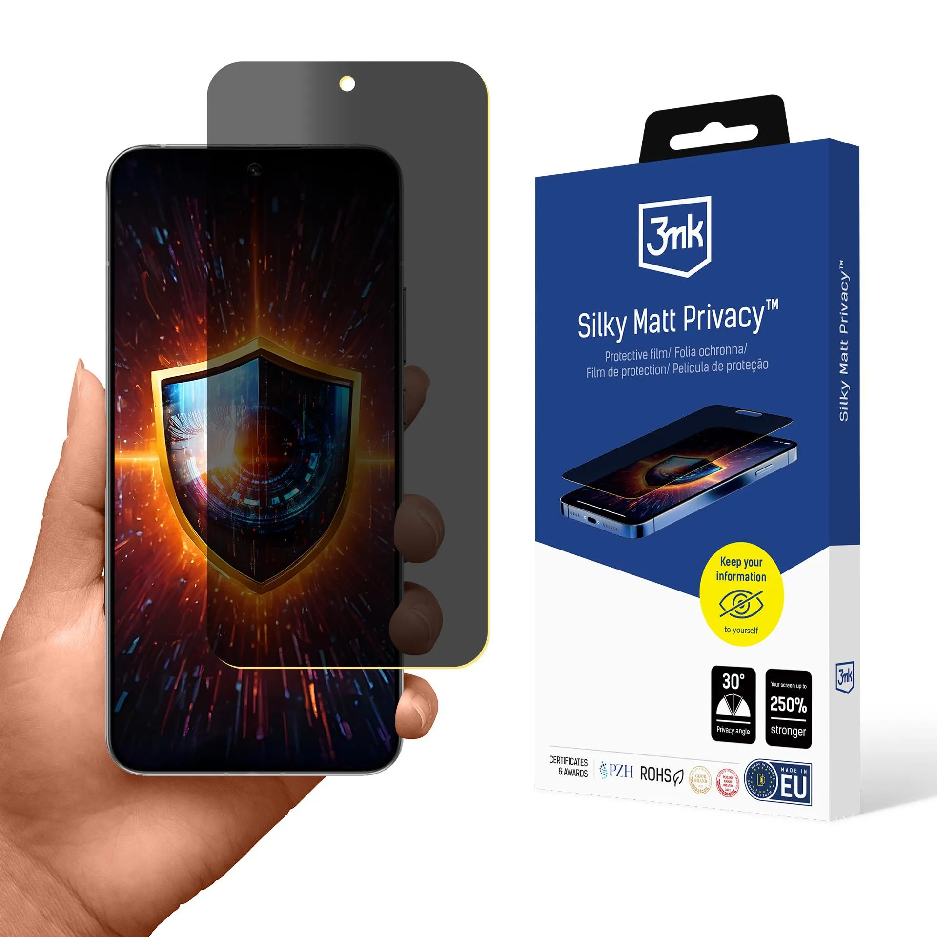 Fólia na súkromie pre Oppo Reno 14 Pro - 3mk Silky Matt Privacy