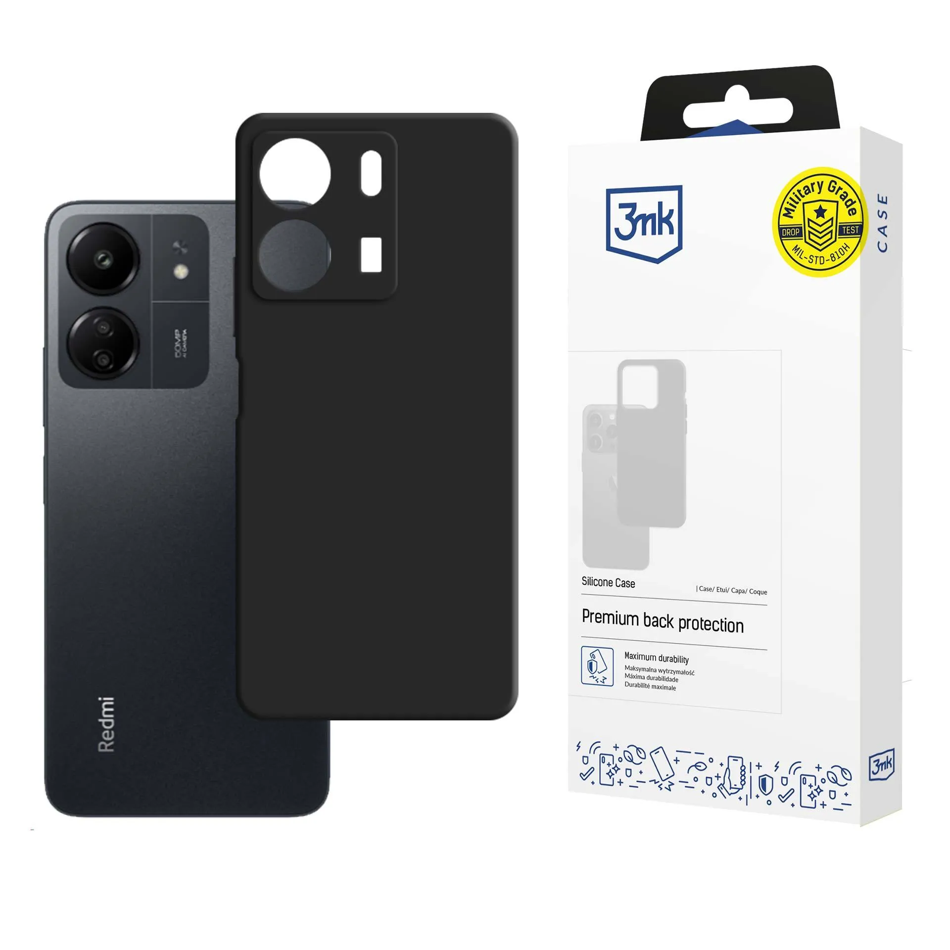 Puzdro na Redmi 13C/POCO C65 - 3mk Silicone Case Black