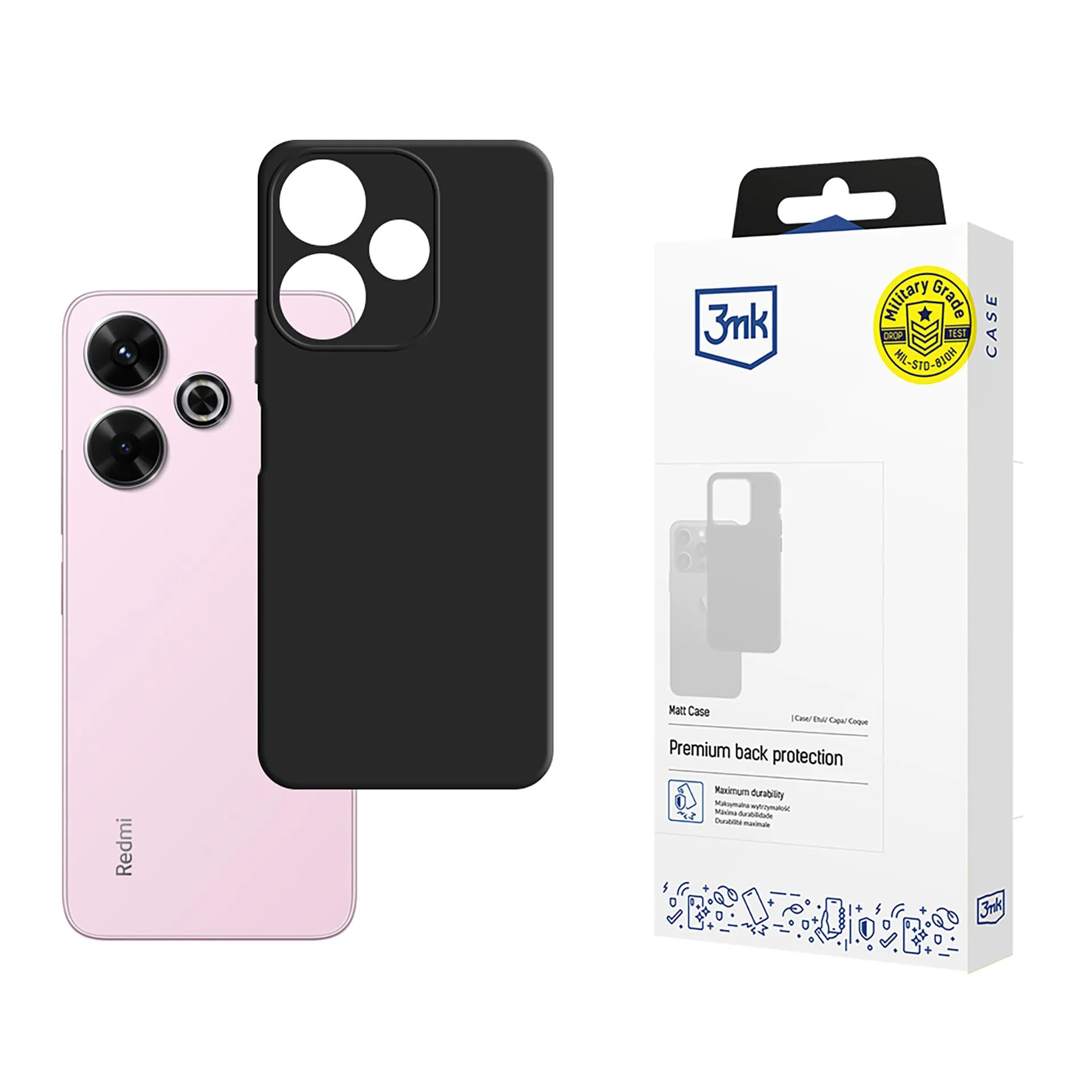 Puzdro na Redmi note 13R 5G/Redmi 13 4G - 3mk Matt Case Black