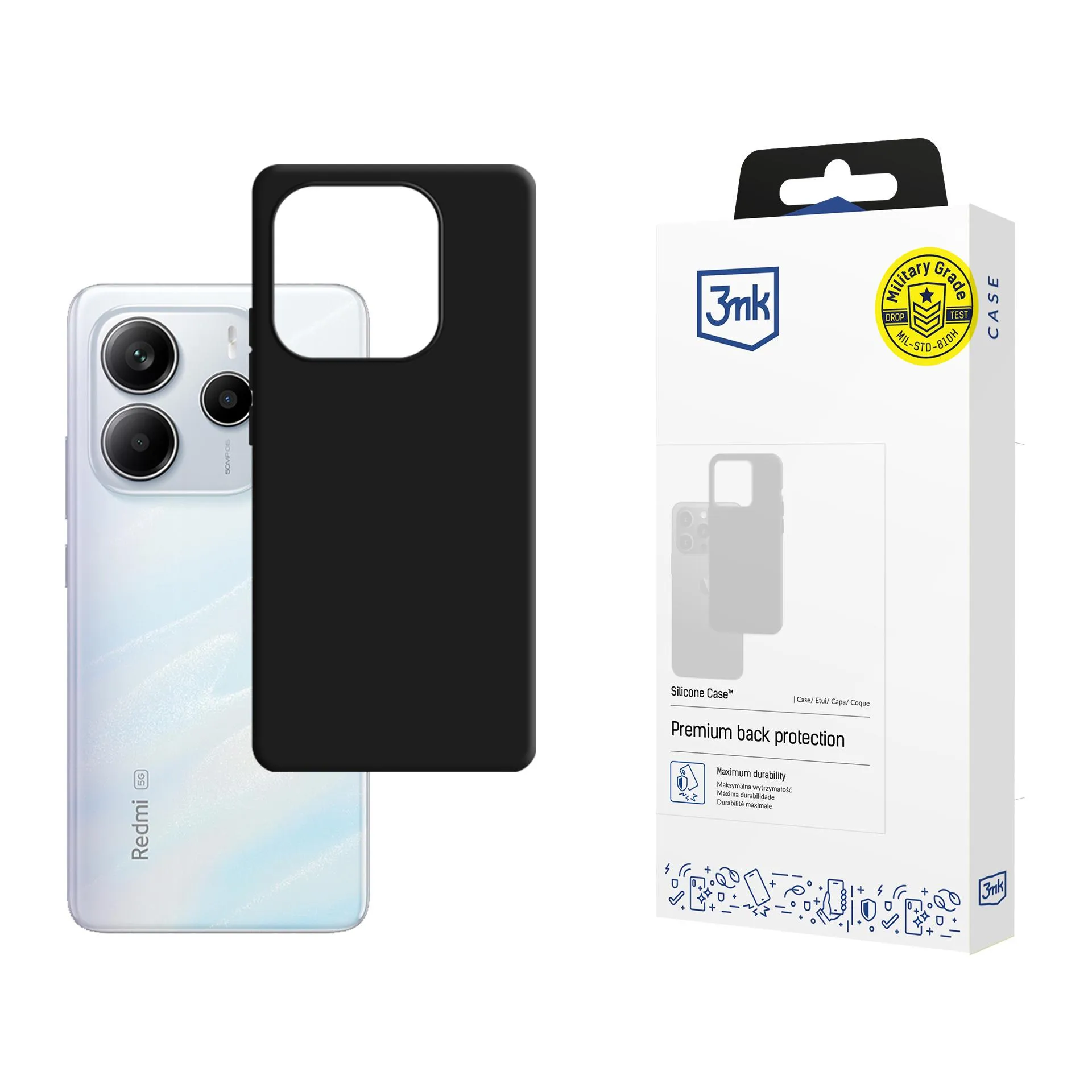 Puzdro na Redmi Note 14 5G - 3mk Silicone Case Black