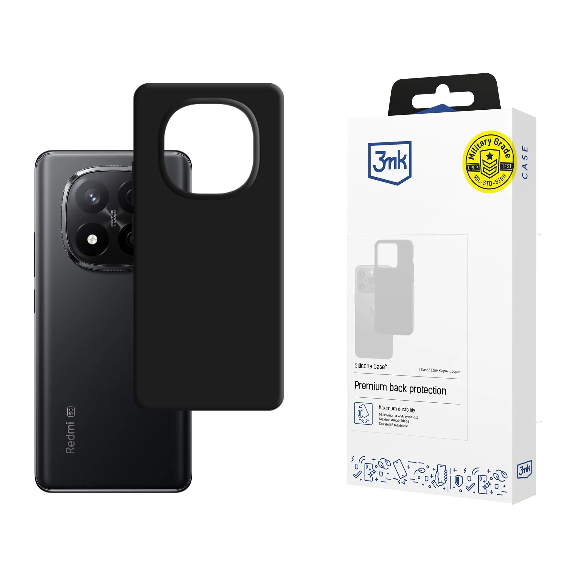 Puzdro na Redmi Note 14 Pro+ - 3mk Silicone Case Black