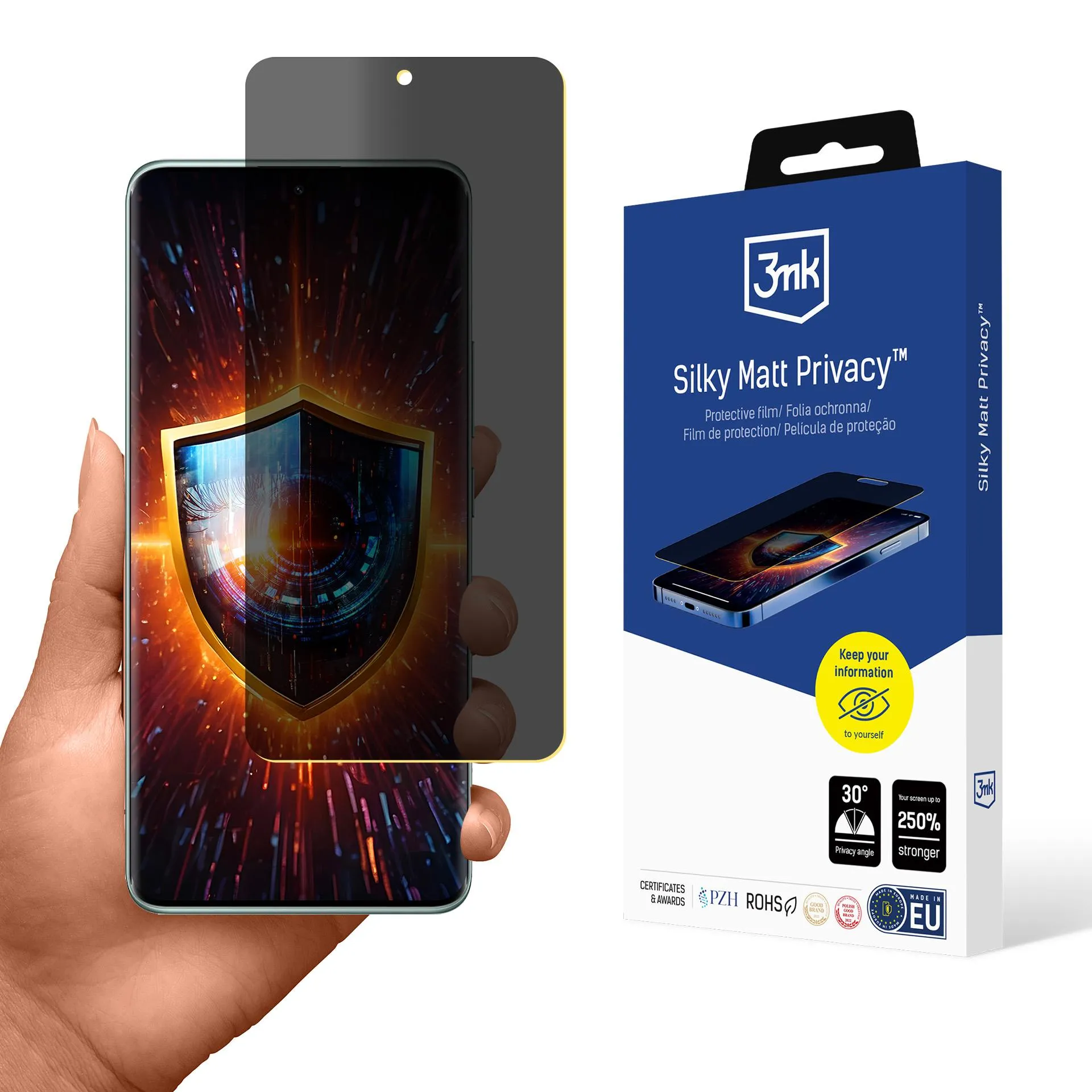 Fólia na súkromie pre Redmi Note 14 Pro 5G - 3mk Silky Matt Privacy