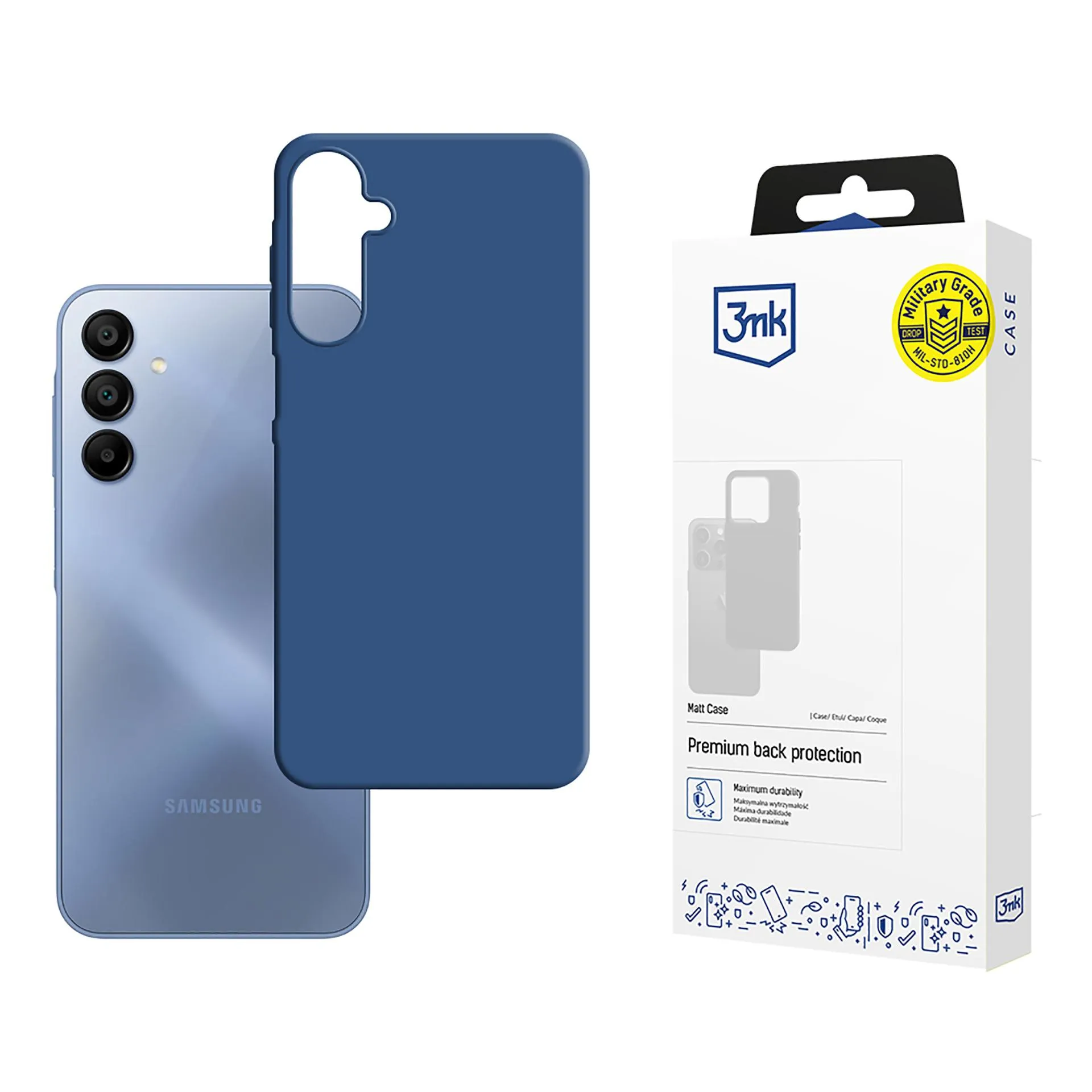 Puzdro na Samsung Galaxy A15 5G - 3mk Matt Case Čučoriedka