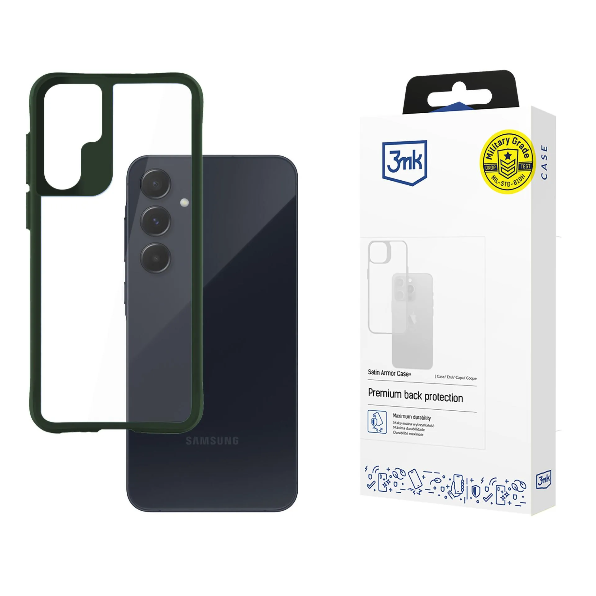 Púzdro na Samsung Galaxy A55 5G - 3mk Satin Armor Case+ Green