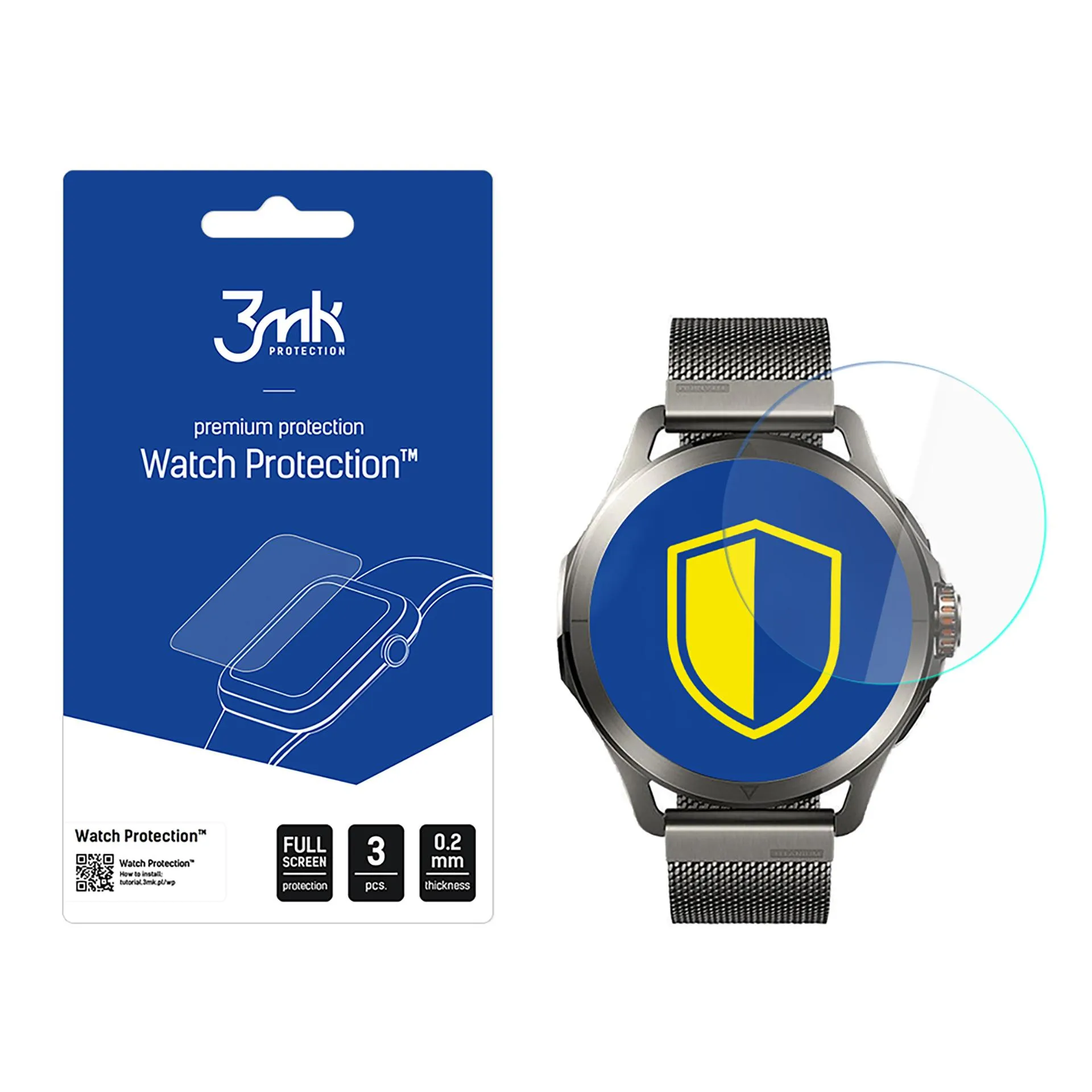 Ochranné sklo na displej smart hodinek Xiaomi Watch S4 Sport - 3mk Watch Protection